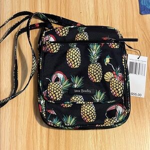 Vera Bradley Black Tropical Pineapple Crossbody Bag